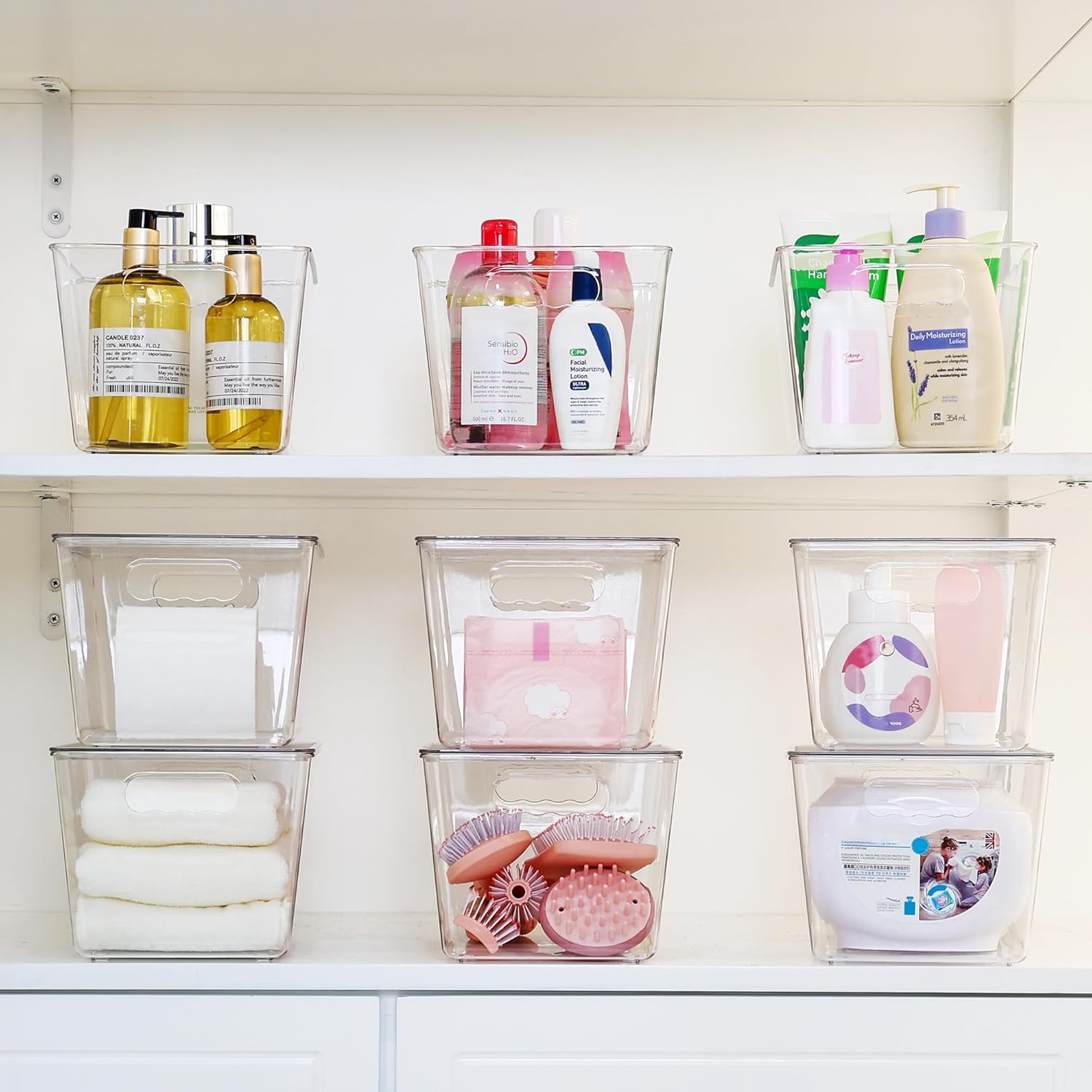 Vtopmart Clear Plastic Stackable Storage Bins