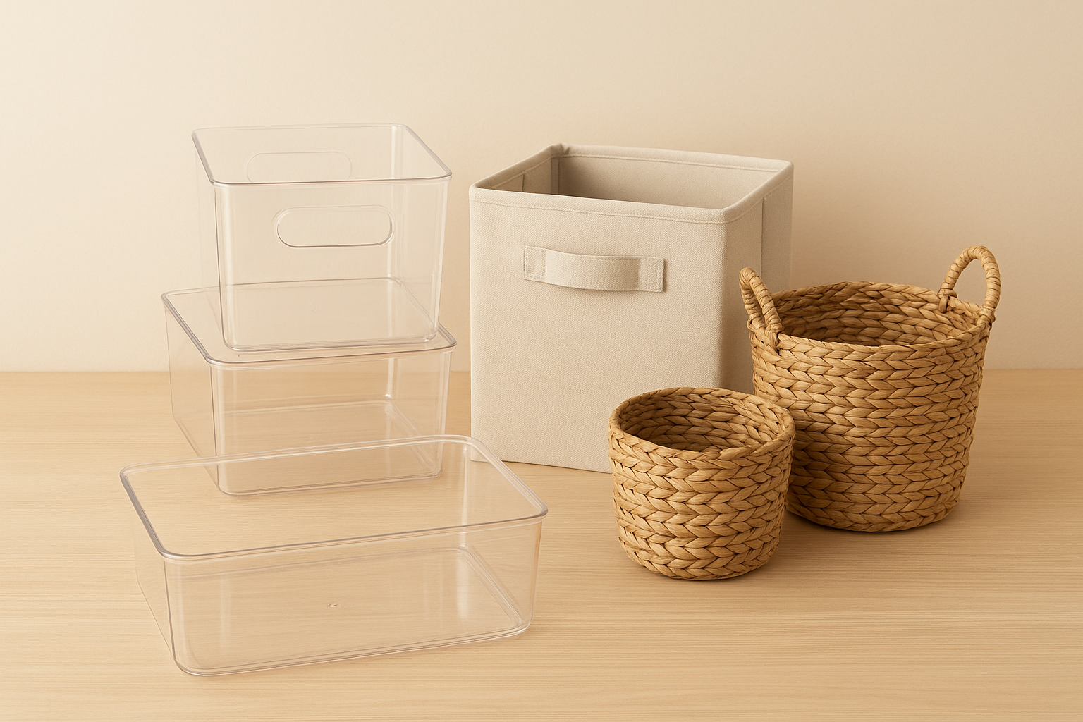 Vtopmart Clear Plastic Stackable Storage Bins