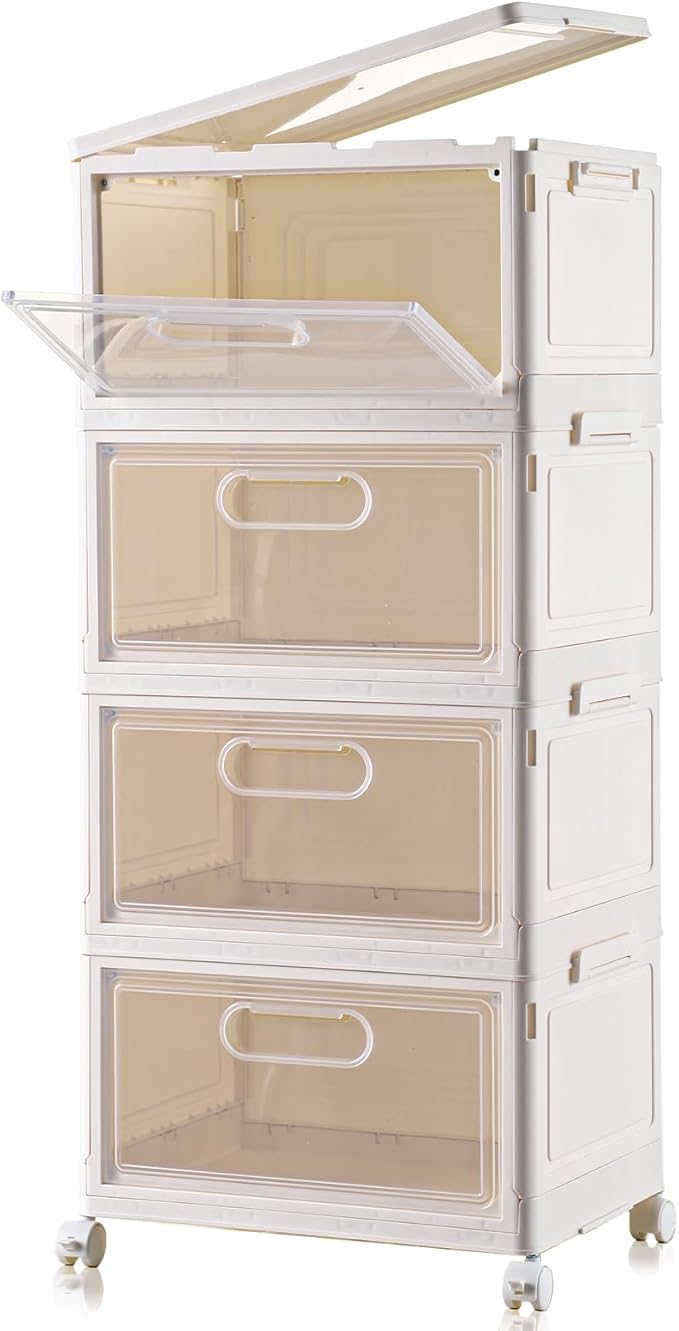 Vtopmart Clear Plastic Stackable Storage Bins
